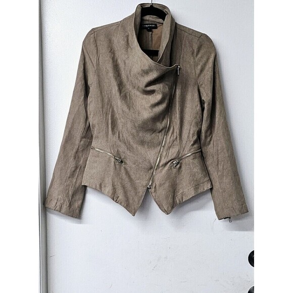 RAMPAGE  Moto jacket drape front faux suede (M) - Picture 1 of 4